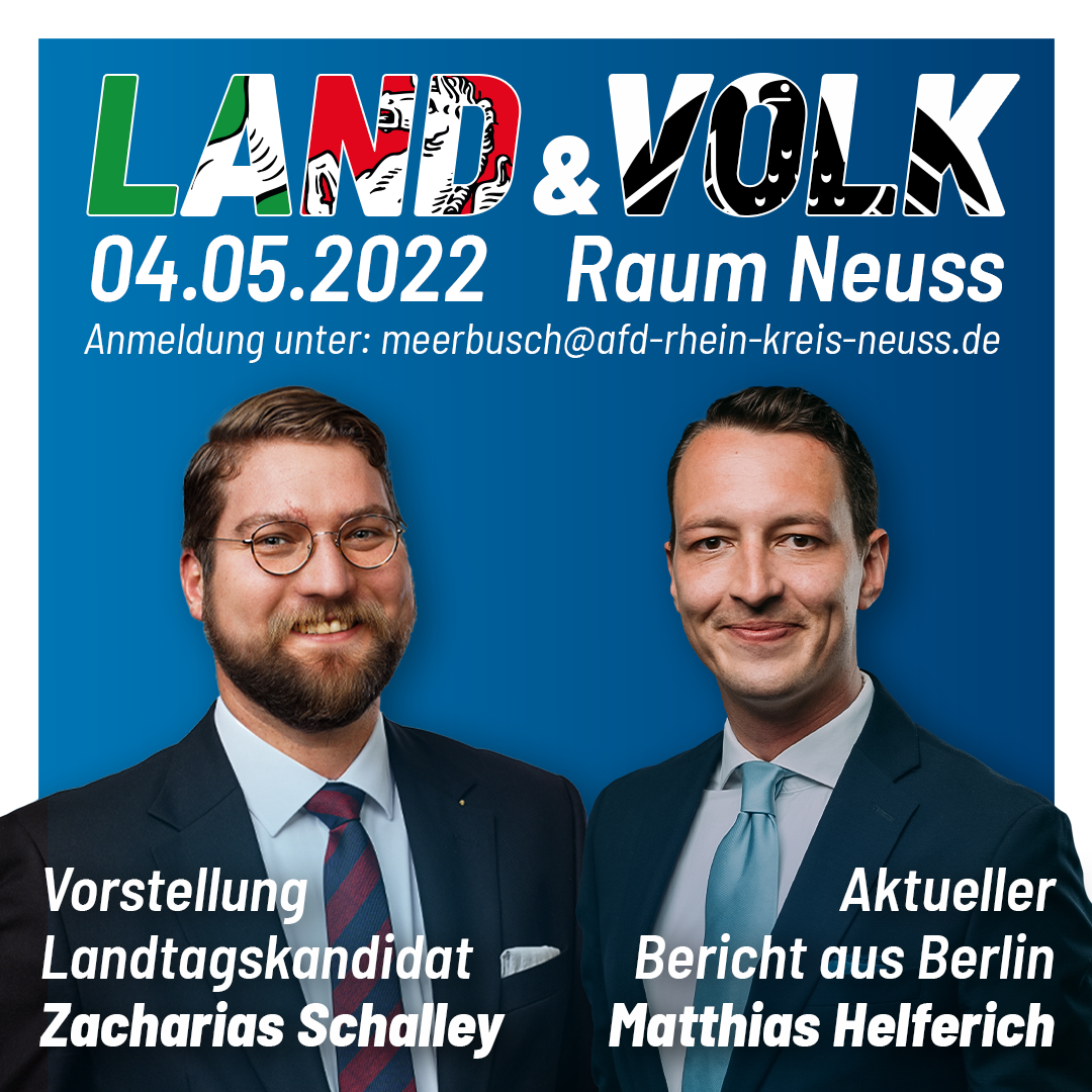 Vortragsabend: Land & Volk am 04.05. im Raum Neuss