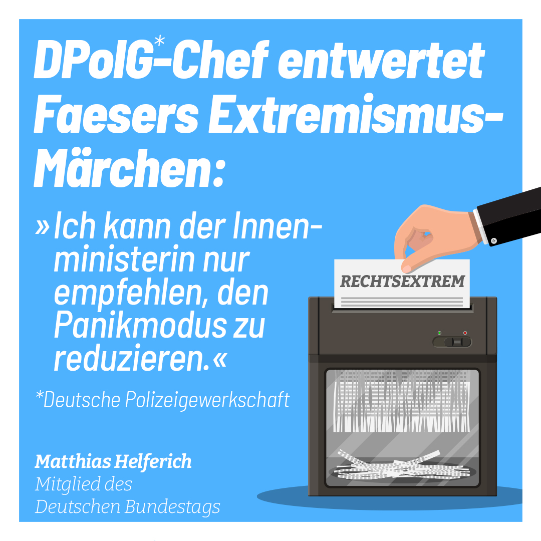 Deutsche Polizeigewerkschaft stellt sich Faeser entgegen!