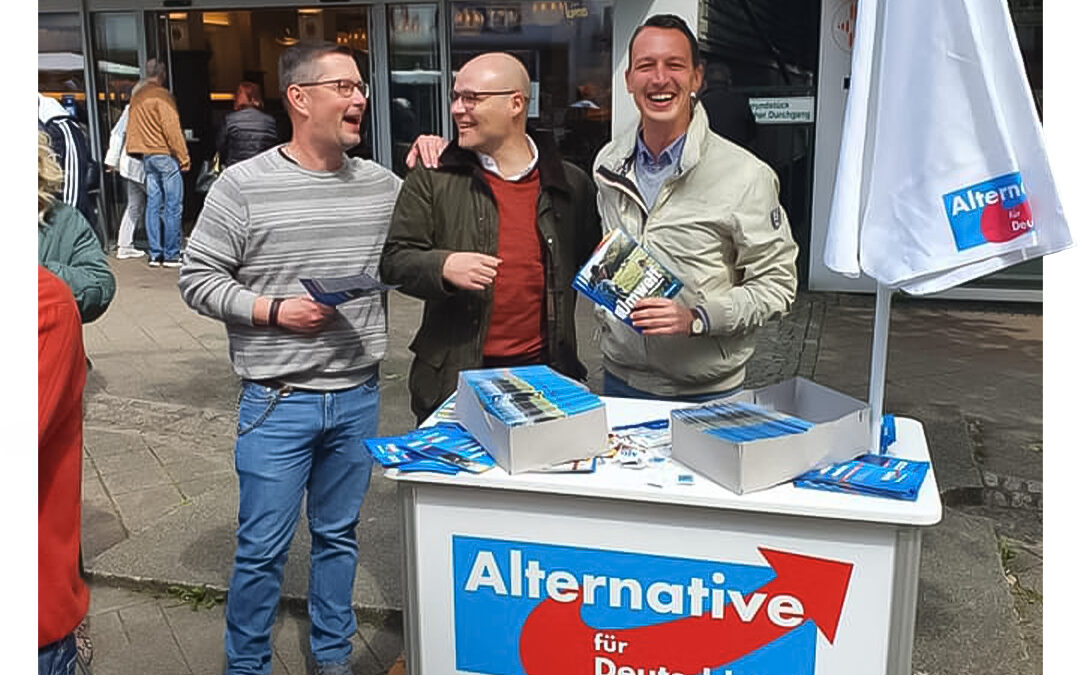 Wahlkampfstand auf dem Gevelsberger Marktplatz