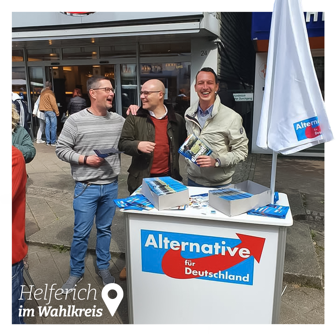 Wahlkampfstand auf dem Gevelsberger Marktplatz