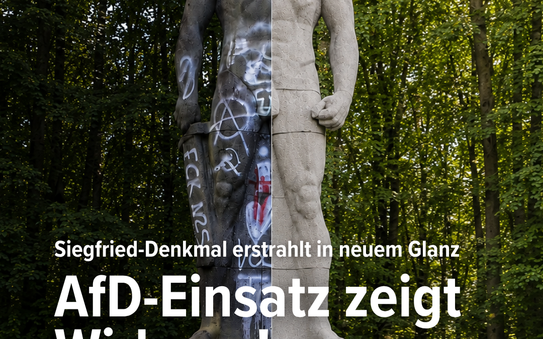 Siegfried-Denkmal erstrahlt in neuem Glanz – beharrlicher Einsatz der AfD zeigt Wirkung